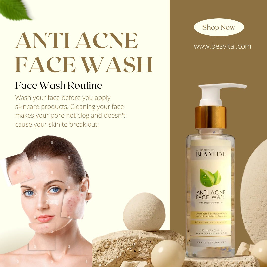 Anti Acne Face Wash with Brightening Beads | Clear & Glowing Skin