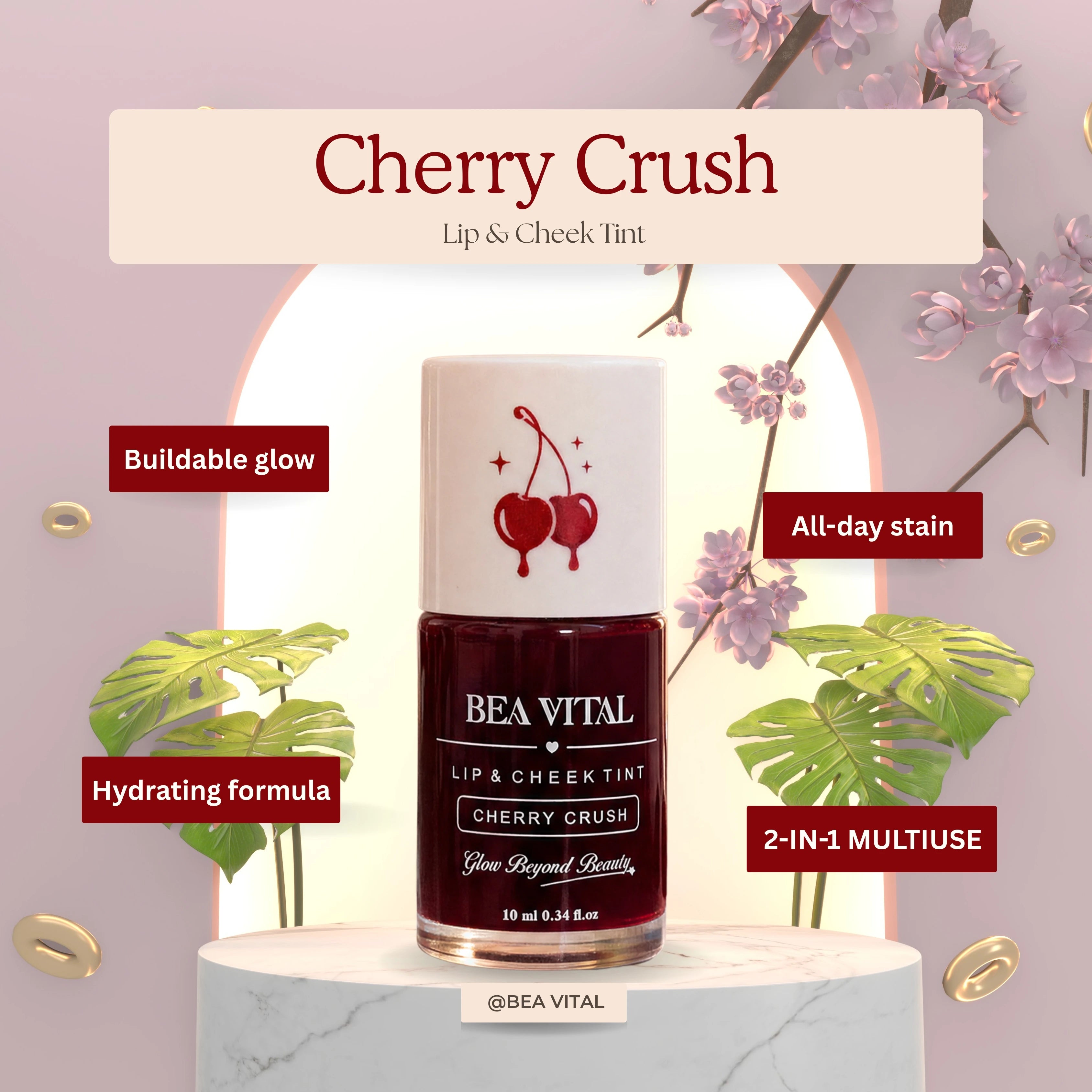 Cherry Lip &amp; Cheek Tint with Sun Protection