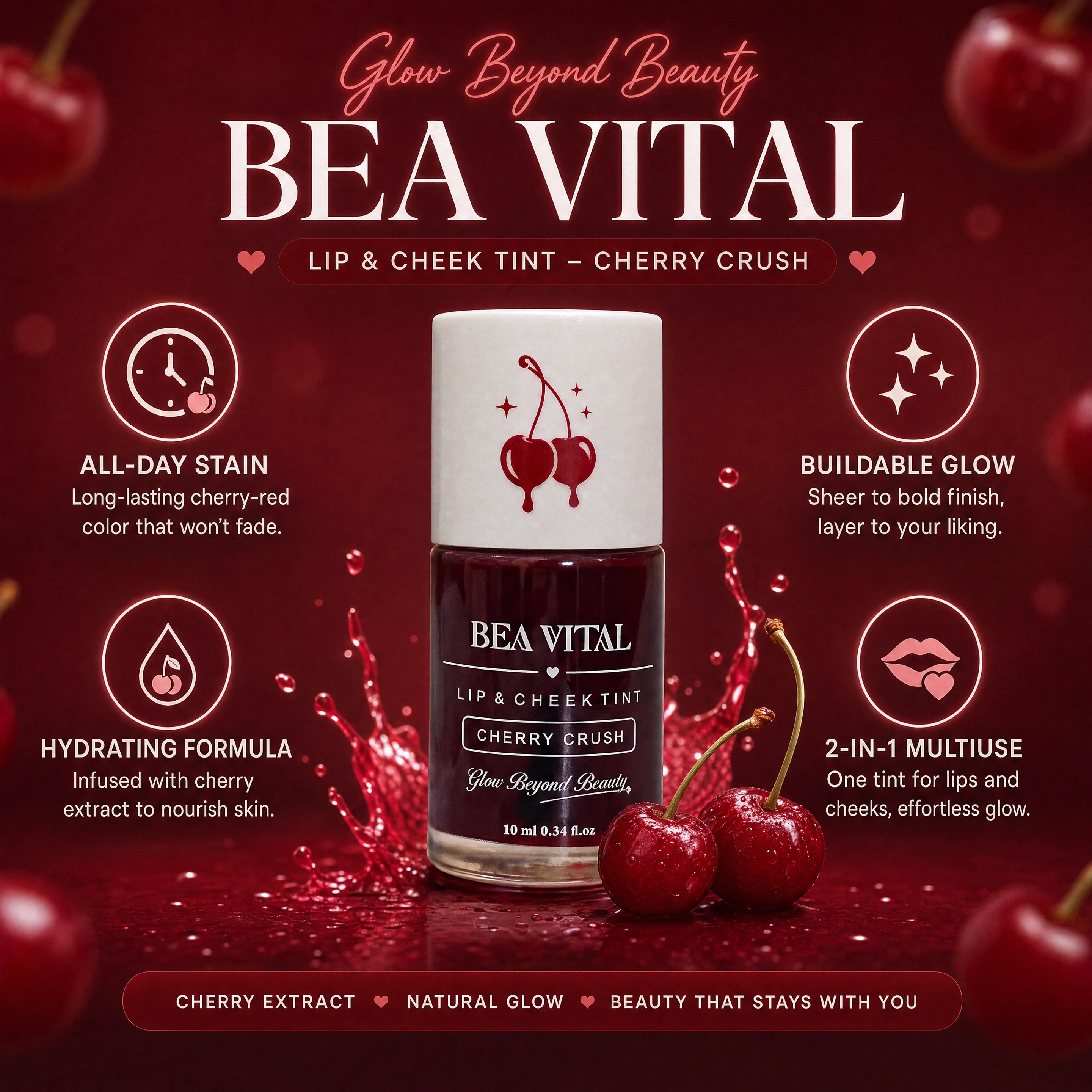 Cherry Lip &amp; Cheek Tint with Sun Protection
